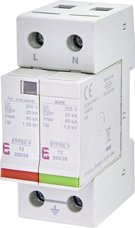 protectie supratensiuni etitec v t2 255/20 1+1 rc 002442960